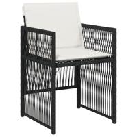 13-delige Tuinset met kussens poly rattan zwart - thumbnail