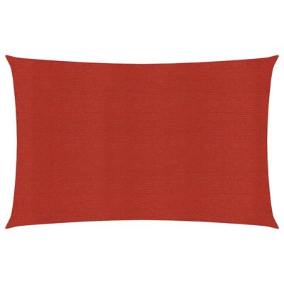 Zonnezeil 160 g/m 2,5x5 m HDPE rood