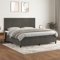 Boxspring met matras fluweel donkergrijs 200x200 cm - thumbnail