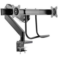 SpeaKa Professional SP-MM-820 2-voudig Monitor-tafelbeugel 43,2 cm (17) - 81,3 cm (32) Geïntegreerd dockingstation, Gasdruktechniek, Kantelbaar, Zwenkbaar - thumbnail
