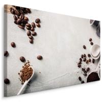 Schilderij - Koffie in Bonen en Gemalen, premium Print - thumbnail