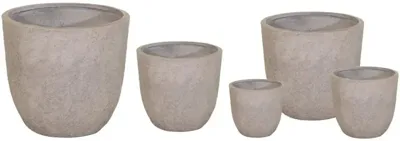 Mega Collections Bloempot Sand - Clayfibre - Ø55 x H51cm - Zand