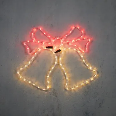 Luca Lighting LED muurdecoratie bel 96 lampjes rood 56 x 2 x 47cm Luca Lighting LED muurdecoratie bel 96 lampjes rood 56 x 2 x 47cm