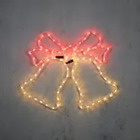 Luca Lighting LED muurdecoratie bel 96 lampjes rood 56 x 2 x 47cm - thumbnail