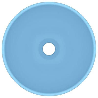 Wastafel rond 32,5x14 cm keramiek mat lichtblauw Wastafel rond 32,5x14 cm keramiek mat lichtblauw