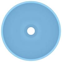 Wastafel rond 32,5x14 cm keramiek mat lichtblauw - thumbnail