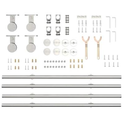 Schuifdeur onderdelenset 183 cm roestvrij staal zilverkleurig