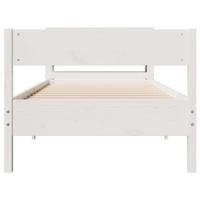 Bedframe zonder matras massief grenenhout wit 75x190 cm - thumbnail