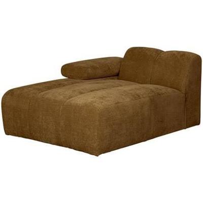 Woood Mojo chaise longue bank arm links ribstof Honinggeel
