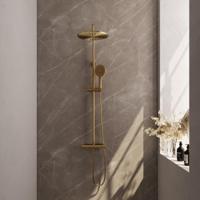 Regendoucheset Opbouw Brauer Gold Edition 30 cm Thermostatisch met Handdouche 3-Standen Geborsteld Goud Brauer - thumbnail