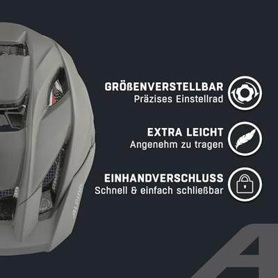 Olympic Sportswear Alpina sports mtb helm kamloop 51-55 mat grijs/perzik