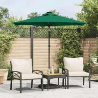 VidaXL Parasol met led's en stalen paal 225x225x212 cm groen - thumbnail
