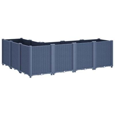 VidaXL Plantenbak 160x120x53 cm polypropeen blauwgrijs