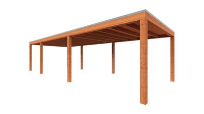 Trendhout Overkapping Palermo 965x370 cm- Plat dak- Hout- Trendhout