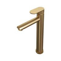 Wastafelmengkraan Brauer Gold Edition Coldstart Opbouw Hoog Platte Hendel Geborsteld Goud PVD Brauer - thumbnail