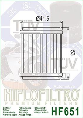 HIFLOFILTRO oliefilter oil filter hf 651
