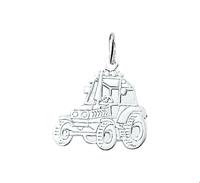 Hanger Tractor zilver 16,5 x 17 mm - thumbnail