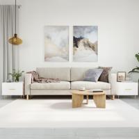 Salontafels 2 st 50x50x40 cm bewerkt hout wit - thumbnail