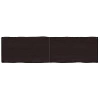 Tafelblad natuurlijke rand 180x50x4 cm eikenhout donkergrijs - thumbnail