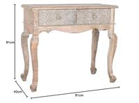 Wandtafel DKD Home Decor Wit Natuurlijk Mangohout 91 x 42 x 81 cm - thumbnail