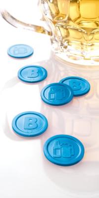 Sigel si-wm005 waardemunten kunststof 100 stuks 25mm bier blauw