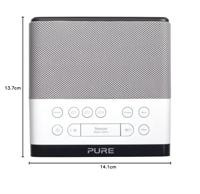 Pure P147504 Siesta Rise Bluetooth wekker (digitale radio, DAB en FM-wekker, Bluetooth, USB, AUX, Sleep-Timer, wekfunctie, CrystalVue Display, 20 zenderopslaglocaties), Wit - thumbnail