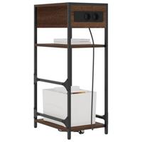 Nachtkastje bruin eikenkleur 40 x 27 x 76 cm Bewerkt hout - thumbnail