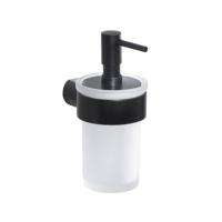 Zeepdispenser Sapho Pirenei Hangend 125 ML Mat Zwart / Satijnglas - thumbnail