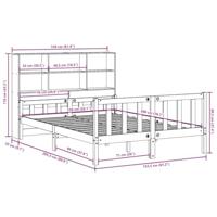 Bed met boekenkast zonder matras grenenhout wit 160x200 cm - thumbnail