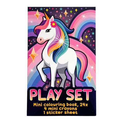 Wins Holland Traktatiesetje - kleurboekje, waskrijtjes en stickervel - eenhoorn