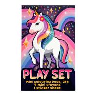 Wins Holland Traktatiesetje - kleurboekje, waskrijtjes en stickervel - eenhoorn - thumbnail