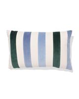 HEMA Kussenhoes 50x30cm velours strepen blauw (blauw) - thumbnail