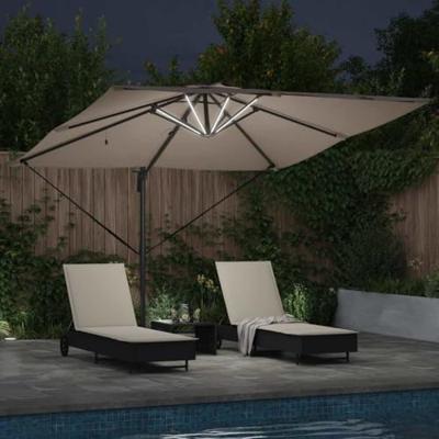 VidaXL Parasol taupe 286 x 284 x 270 cm aluminium en polyester