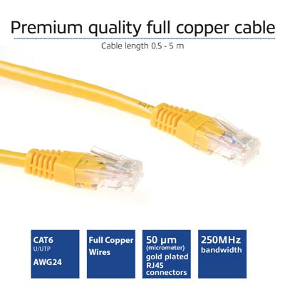 ACT IB8801 U/UTP CAT6 Patchkabel Geel - 1 meter - thumbnail