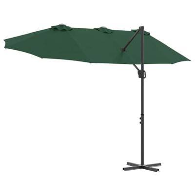 VidaXL Parasol groen 372 x 198 x 243 cm polyester en aluminium
