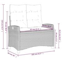 2-delige Tuinset met kussens poly rattan beige - thumbnail