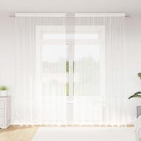 VidaXL Kantgordijn met gordijnen bloemen wit 260x200cm polyester - thumbnail