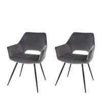 Riverdale Eetkamerstoel Eve grijs - set van 2 - thumbnail