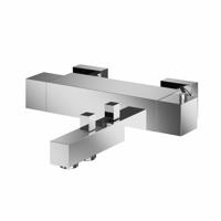 Badkraan Hotbath Bloke 15cm Hartafstand Thermostatisch Opbouw Glans Chroom 2 Greeps - thumbnail