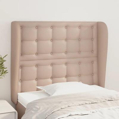 Hoofdbord met randen 103x23x118/128cm kunstleer cappuccinokleur
