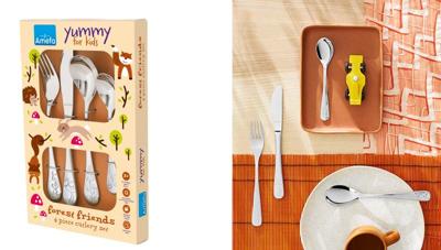 Amefa Kinderbestek Forrest Friends 4-delig Zilver