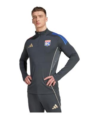 adidas Olympique Lyon Trainingstrui 1/4-Zip 2025-2026 Donkergrijs Goud Rood Blauw