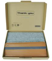 Schrijfmap DESQ A4 vilt met papierclip en elastiek sluiting grijs - thumbnail