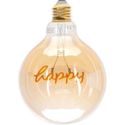 LED Lamp E27 Fitting 4W - Warm Wit 1800K Amberkleurig - Aigi Glow Happy