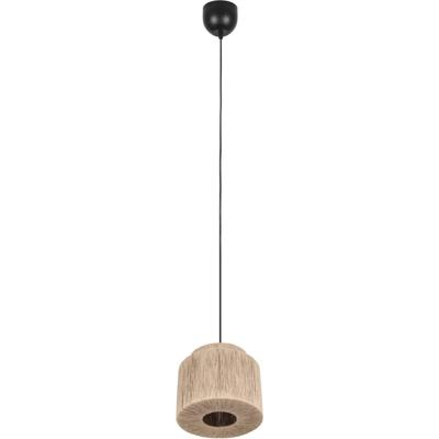 Stijlvolle LED Hanglamp Rond - E27 Fitting - Bruin Jute - 31 cm