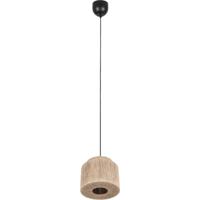 Stijlvolle LED Hanglamp Rond - E27 Fitting - Bruin Jute - 31 cm - thumbnail
