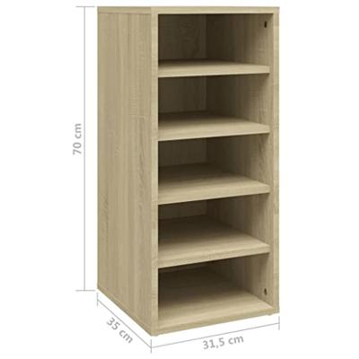 VidaXL Schoenenkasten 2 st 31,5x35x70 cm hout sonoma eikenkleur