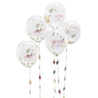 Confetti Ballonnen &apos;Merry Christmas&apos; (5st) - thumbnail