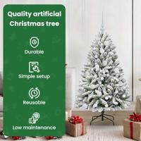 Kunstkerstboom met 150 LED Groen en Wit 120 cm PVC en Metaal - thumbnail
