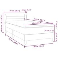 Boxspring met matras fluweel lichtgrijs 90x210 cm - thumbnail
